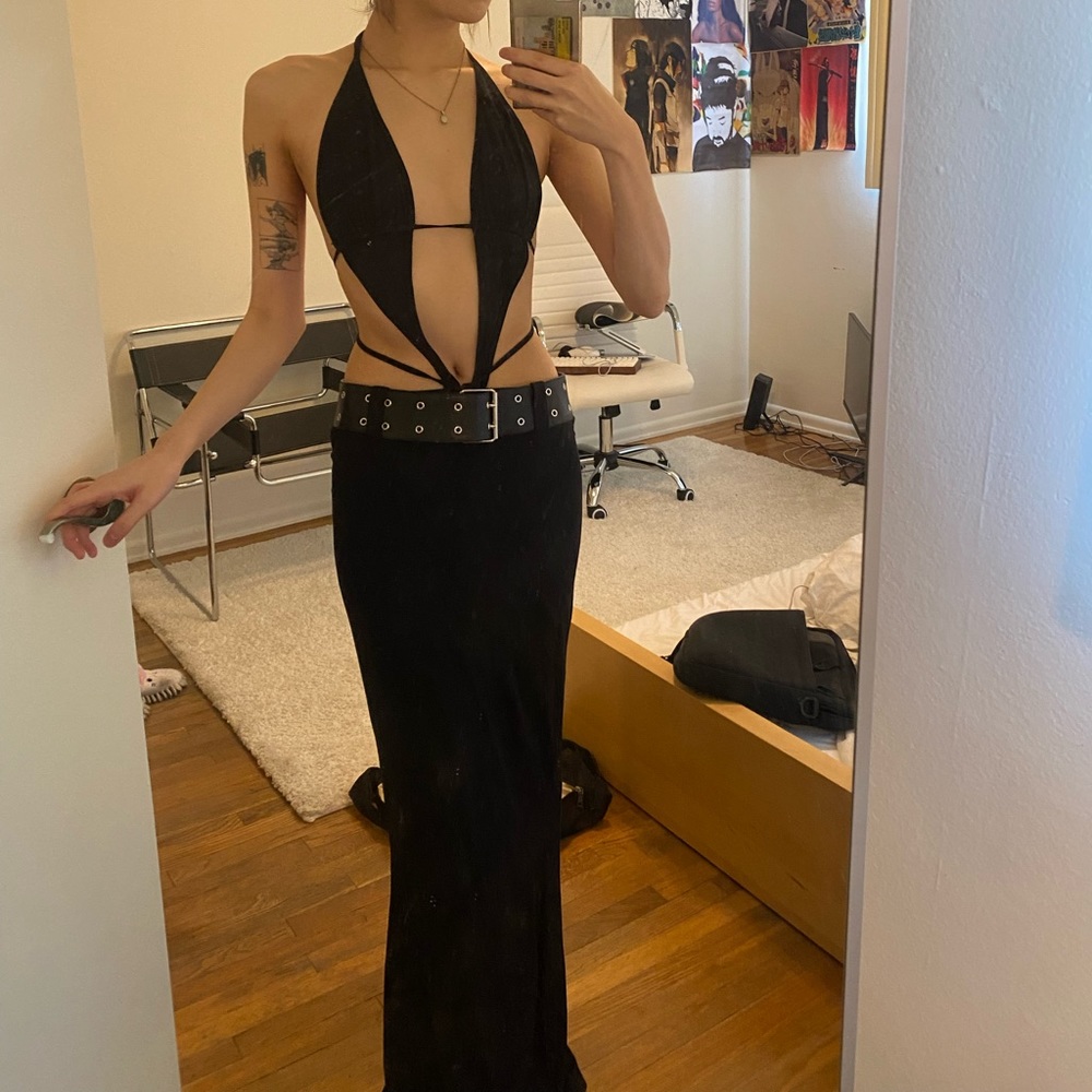i am gia luira black maxi dress